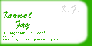 kornel fay business card