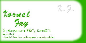 kornel fay business card